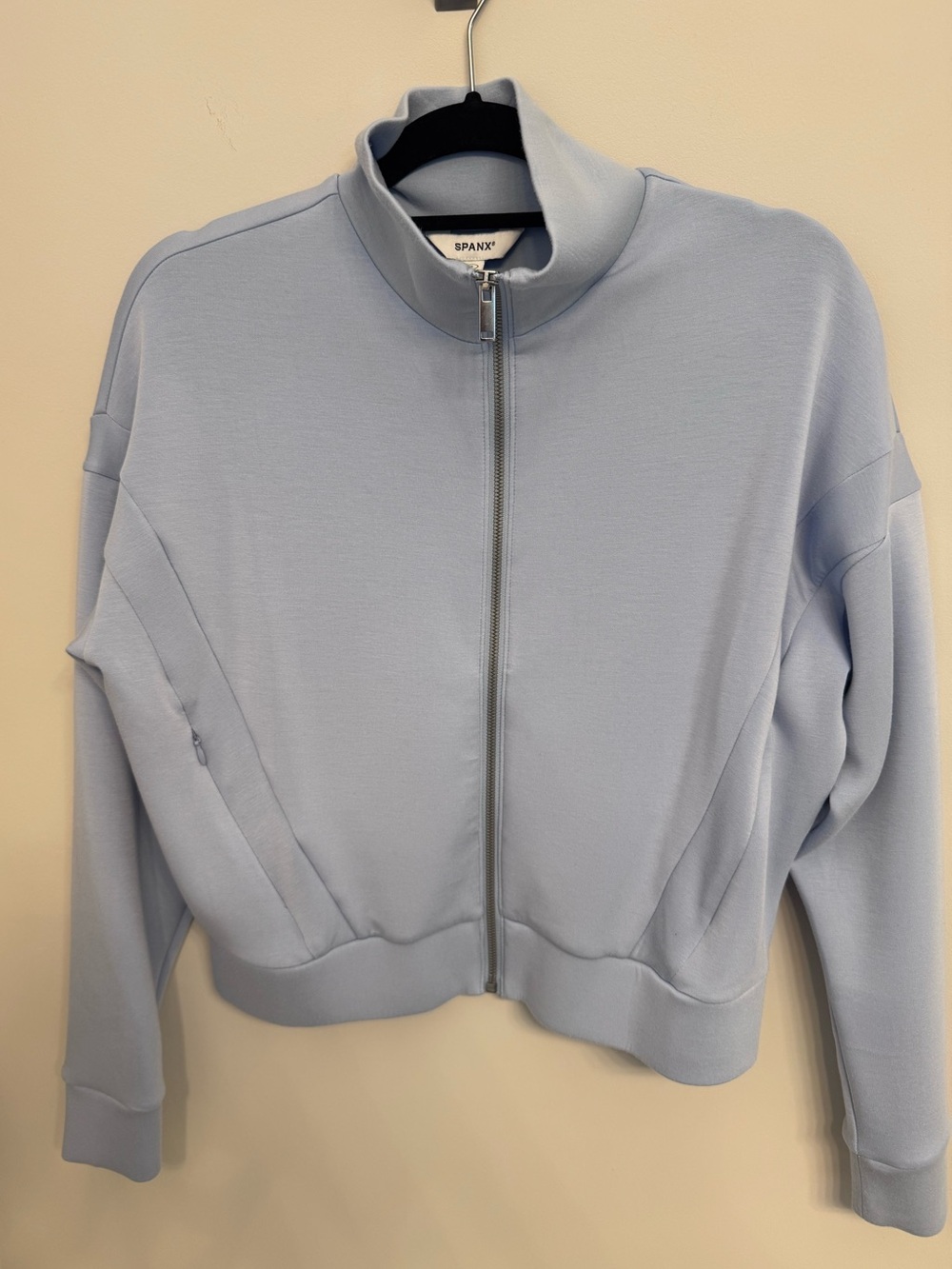 SPANX Pale Blue Zip-Up Jacket